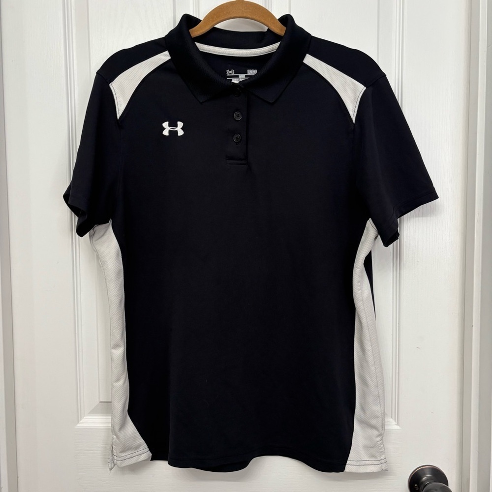 Black HeatGear Athletic Polo | Under Armour Women’s LG
